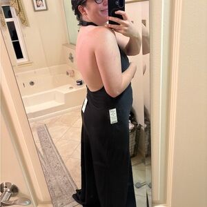 Elegant Black Halter Dress